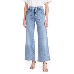 High-Waist Wide-Leg Women’s Jeans - Light Blue